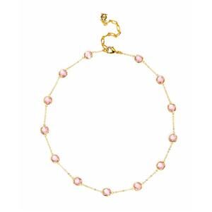 NEW ZENZII women's crystal collar necklace in pink/ gold
